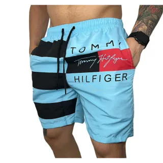 Bermuda Tactel Masculina Mauricinho para Praia - Shorts de Verão - Preto Liso