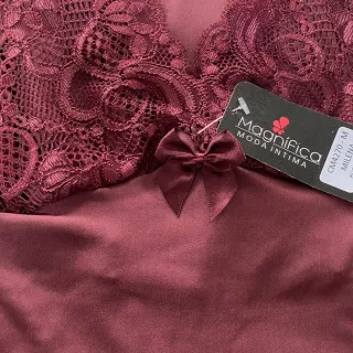 Roupa de Dormir Feminina Liganete com Renda - Camisola sem Bojo Confortável - Marinho