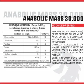 Snake Dragon Hipercalórico Anabolic Mass 30000 - 3 kg - CHOCOLATE AO LEITE