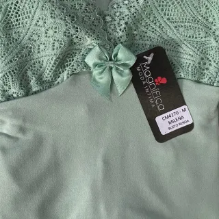 Roupa de Dormir Feminina Liganete com Renda - Camisola sem Bojo Confortável - Marinho
