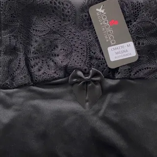 Roupa de Dormir Feminina Liganete com Renda - Camisola sem Bojo Confortável - Marinho