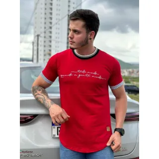 Camiseta masculina Longline, camisa oversized para homem - Rosa