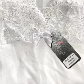 Roupa de Dormir Feminina Liganete com Renda - Camisola sem Bojo Confortável - Marinho