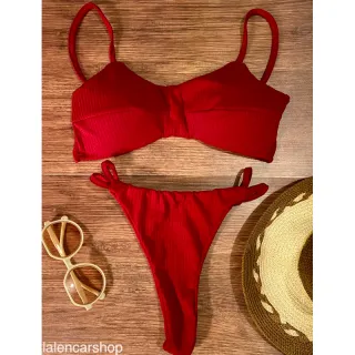 Moda Verão 2023: Biquini com Bojo Canelado - Verde Bandeira