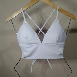 Suplex feminino alça fina, top cropped com alcinha - Raryel - Preto