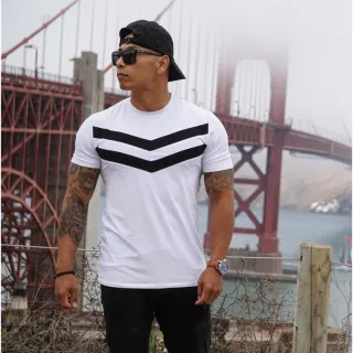 Camiseta masculina algodão estilosa para baladas, academia e passeios - Camiseta Branca-P