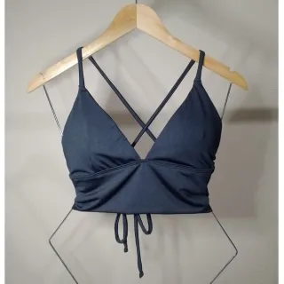 Suplex feminino alça fina, top cropped com alcinha - Raryel - Preto