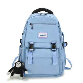 Mochila impermeável unissex grande Jx1436 para escola em nylon - Azul