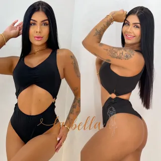 Hot Pants Biquíni Maiô Cavado Decotado Lateral Trançado Costa Nua - Carol Roxo Texturizado