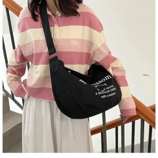 Regular bolsa feminina ombro lona [1005] - Marrom