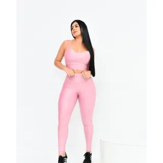 Academia Conjunto Fitness Poliamida Legging e Top Cores - Roxo