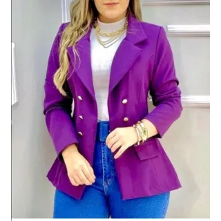 Sobretudo feminino longo, blazer maxi alfaiataria social - Ofi