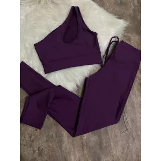 Calça Legging e Top de Um Ombro - Conjunto Fitness - Zebra