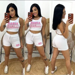 Conjunto Top e Short Feminino Maria G. - Branco