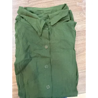 Moda feminina: Camisa social manga curta, camisão vestido com botão - Laranja