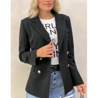 Sobretudo feminino longo, blazer maxi alfaiataria social - Ofi