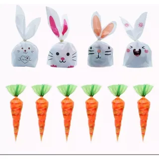 10 unidades de Saquinhos de Coelho para páscoa - Coelho Rosa