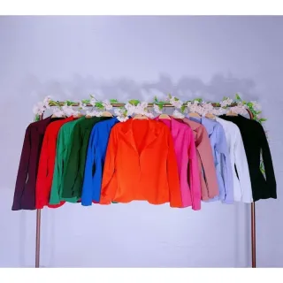 Casaco Blazer Neopreme Acinturado Social - Preto