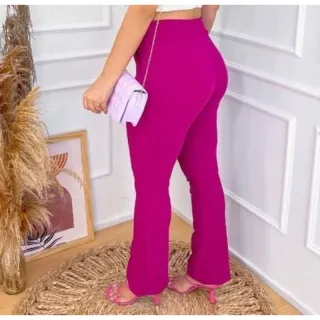 Estilo flare feminina calça - Verde Militar