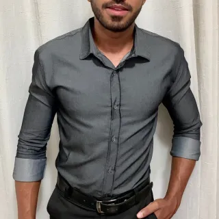 Manga Longa Camisa Social Masculina Slim fit Luxo Estilosa - Preto