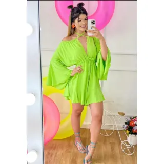 Manga Flare Macaquinho Liso VERÃO - Azul