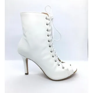 Coturno feminino com zíper frontal, salto alto fino - Raryel - CROCO PRETO