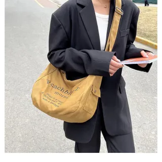 Regular bolsa feminina ombro lona [1005] - Marrom