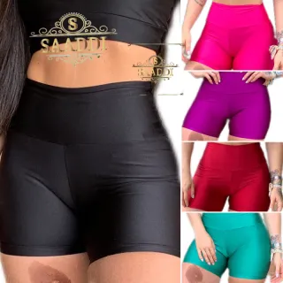 Short Poliamida Brilho Gloss Fitness Academia Alta Qualidade - Flor de violeta