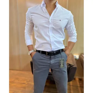 Calças Skinny Sarja Bolso Embutido - Casual e Social - Areia