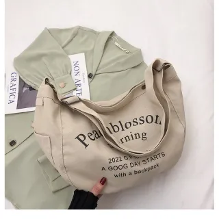 Regular bolsa feminina ombro lona [1005] - Marrom