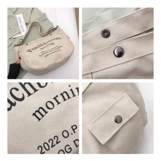 Regular bolsa feminina ombro lona [1005] - Marrom