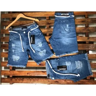 Bermuda premium masculina de alta qualidade jeans - jeans