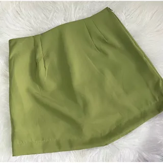 Saia Zara feminina de alfaiataria com zíper, cintura alta e várias cores - Nude