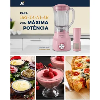 Liquidificador Rosa Britânia Diamante 800 - Potência de 1050W - 220V