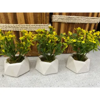 Mini Vaso Losango / Triângulo - Kit com 3 Arranjos - triângulo branco*