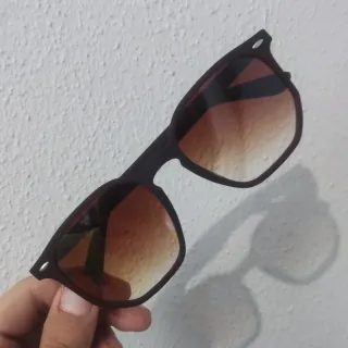 517 Óculos de Sol Masculino Quadrado com Proteção UV400 em Acetato - Polarizado e madeira d7