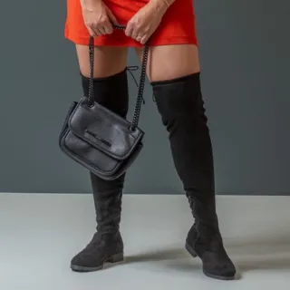 Bico Redondo Baixo Salto Over The Knee Prelice Feminina Bota