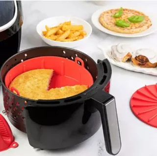 Forma Redonda de Silicone para Fritadeira Elétrica - Cesto com Alça - CESTO