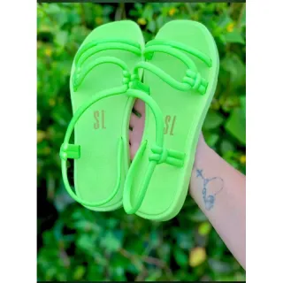 Rasteirinha Solar Feminina Confortável Leve Macia - Papete Sandália - VERDE ÁGUA SL