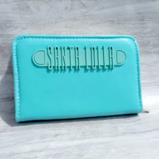 Carteira Feminina em couro com zíper, porta cartões e documentos - cores variadas - KIT SL VERD TIFFANY