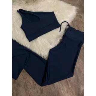 Calça Legging e Top de Um Ombro - Conjunto Fitness - Zebra