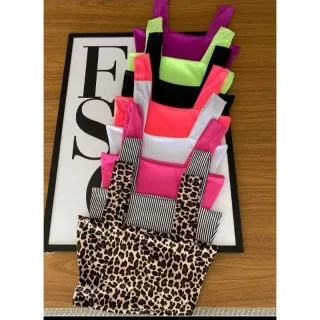 Cropped Alça Grossa Suplex Sortidas - Kit com 5 peças