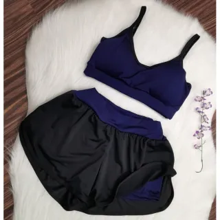 Roupa de Academia Conjunto Fitness Top Alcinha e Short Duplo com Bojo - Verde água