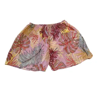 Estampa Flores Plus Size Shorts Feminino Viscose Malha Fria Fresquinha Verão - G2