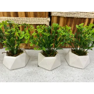 Mini Vaso Losango / Triângulo - Kit com 3 Arranjos - triângulo branco*