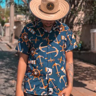 Camisa Masculina Manga Curta Estampa Floral - Compre Online na Raryel - 1