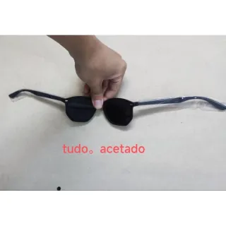 517 Óculos de Sol Masculino Quadrado com Proteção UV400 em Acetato - Polarizado e madeira d7