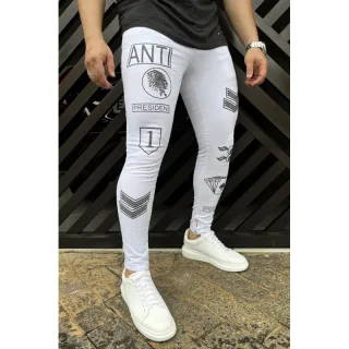 Calças masculinas super skinny premium destroyed modernas - 40