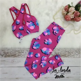 Calça + Top Fitness SUPLEX Conjunto 3em1 - ESTAMPADO *02