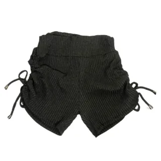 Revenda Short Canelado Feminino em Malha - Verde Militar